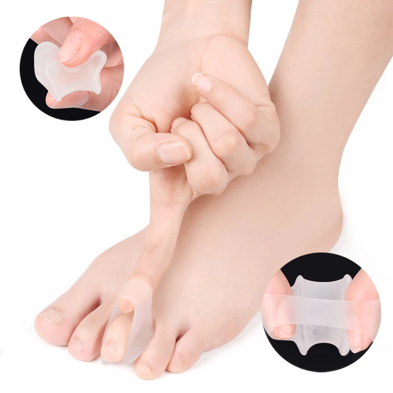 1Pair Foot Care Tools Silicone Gel Hammer Overlapping Toe Valgus Protector Corrector Separators Bunions Pain Relief Orthopedic