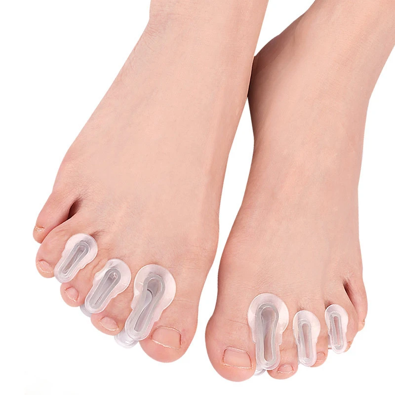 1Pair Hammer Gel Thumb Foot Care Splitter Bunion Corrector Silicone Overlap Separators Hallux Valgus Toe Orthosis Clip Pads