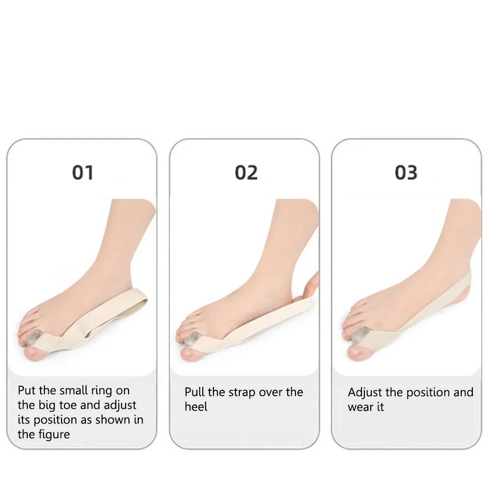Unisex Toe Straightener Corrector Daily Wear Big Bone Toe Bunion Pull Strap Elastic Toe Separator Straightener for Foot Supplies