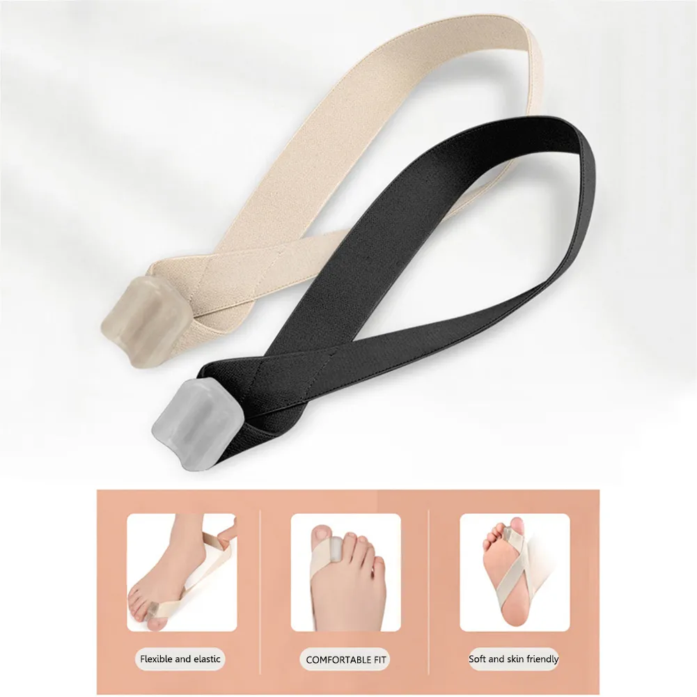 Unisex Toe Straightener Corrector Daily Wear Big Bone Toe Bunion Pull Strap Elastic Toe Separator Straightener for Foot Supplies