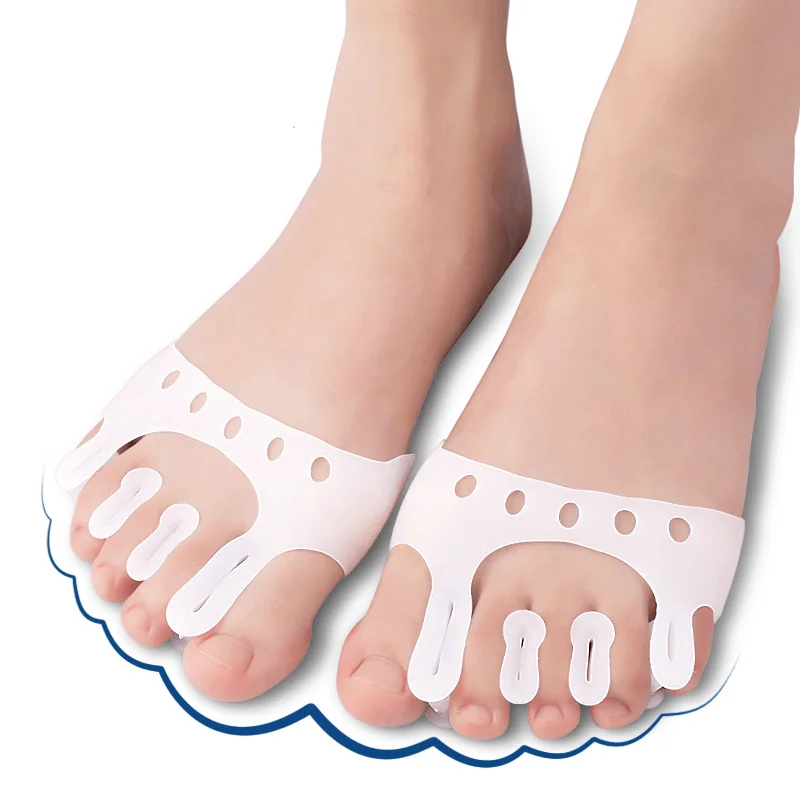 Bunion Corrector Toe Separator Pads – Soft Silicone Foot Sleeves With 5-Toe Spacers (2 PCS = 1 Pair) - Image 2