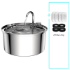 PureFlow Stainless Steel Pet Water Fountain — Ultra-Quiet 3L Filtered Dispenser for Cats & Dogs - Upgraded Version
